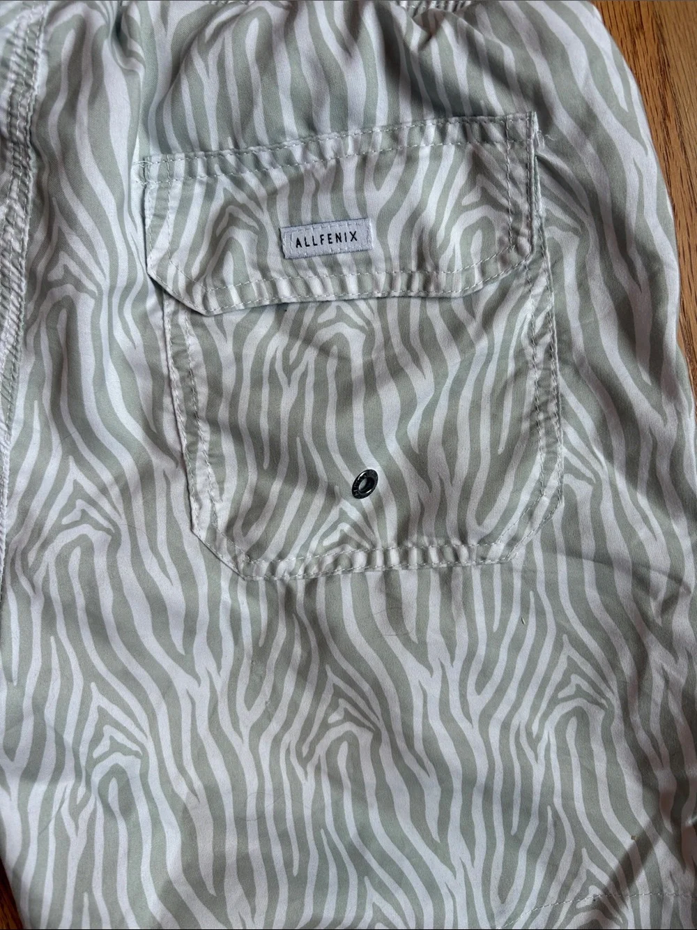 ALLFENIX small Men's Light Gray Zebra Print Swim Shorts